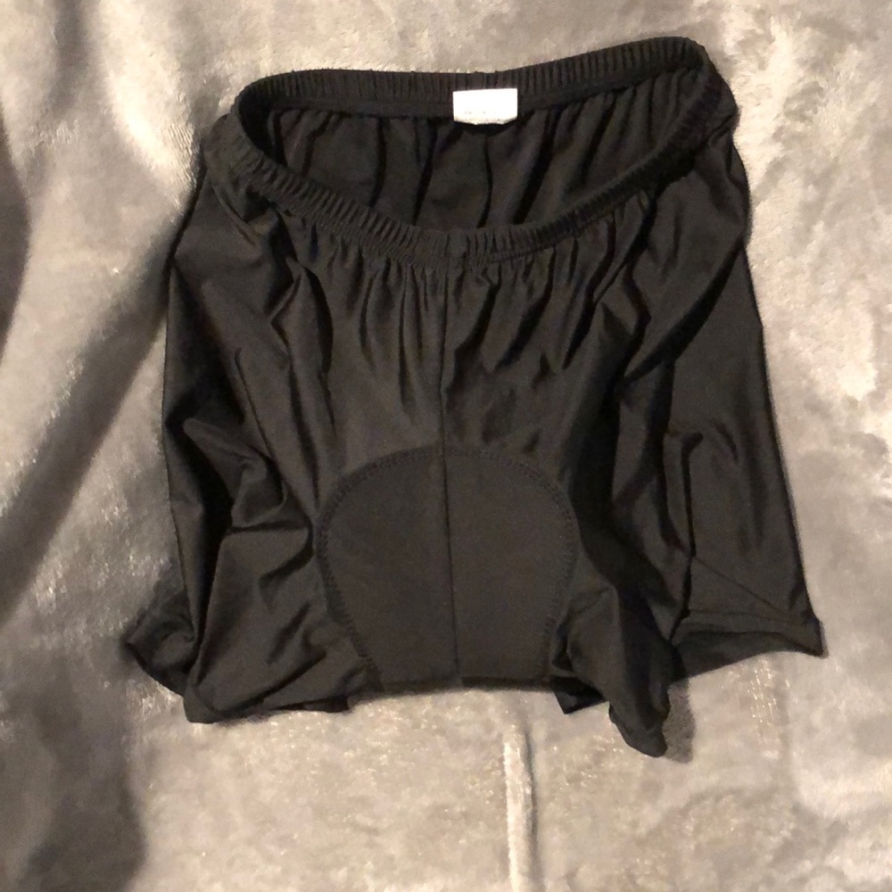 Black Bike Shorts with Pink Padding